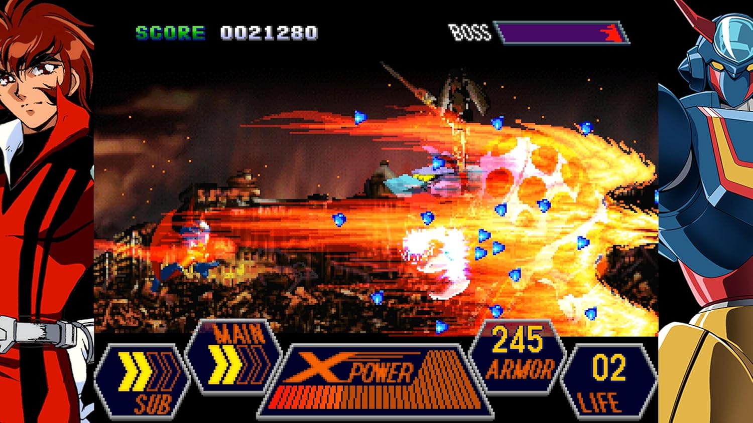 Screenshot of a video game with characters and battle scene