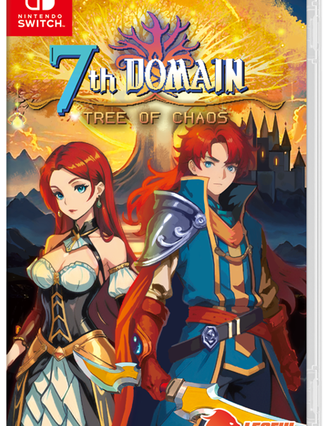 Game cover for '7th Domain: Tree of Chaos' on Nintendo Switch with two characters and a colorful design.