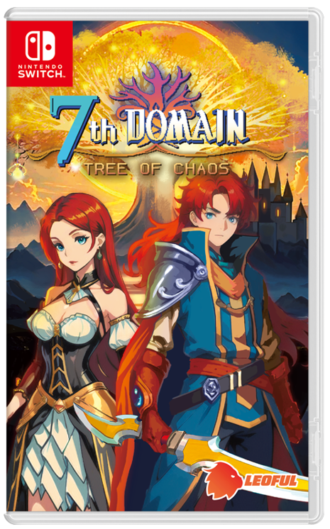Game cover for '7th Domain: Tree of Chaos' on Nintendo Switch with two characters and a colorful design.
