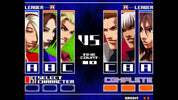 Vintage video game character selection screen with five portraits and a blue background.
