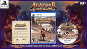 Abathor Ultimate for PlayStation 5 physical game package display, including the PS5 game case, disc, and certificate of authenticity on a purple illustrated background with PS5 and VGNN 2021 branding.