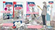 Collection of 'After Love' merchandise including games, a CD, and an artbook on a white background.