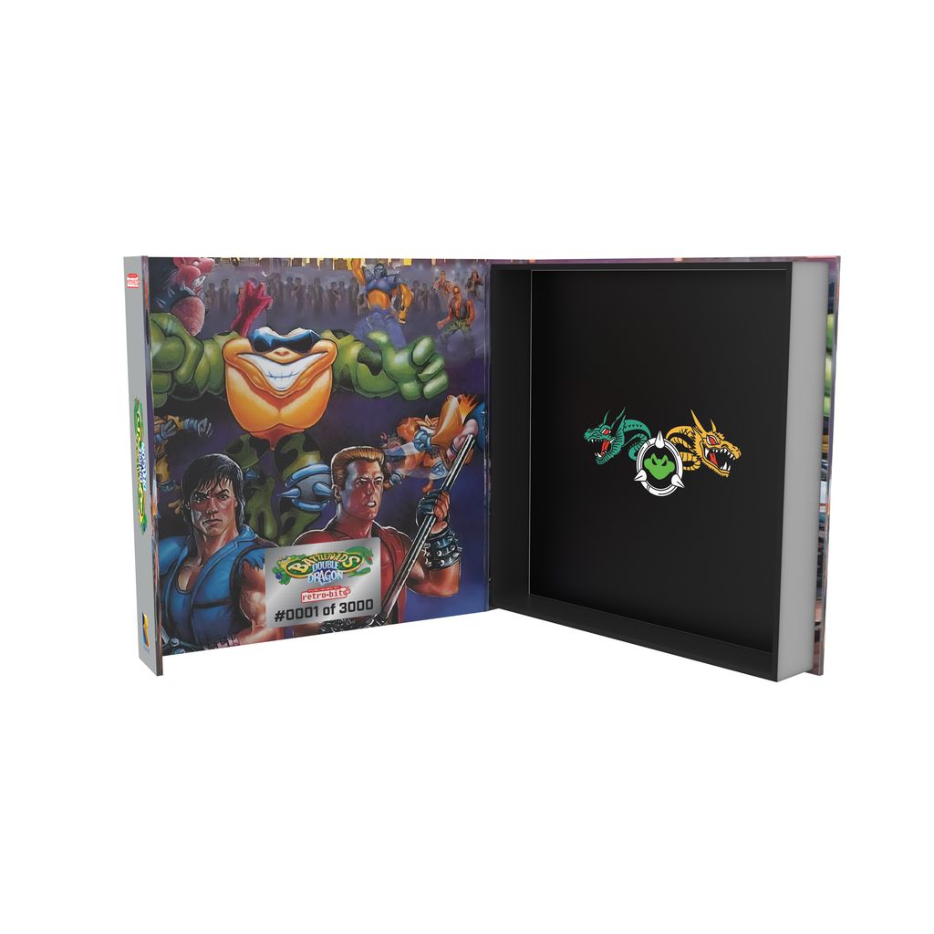 Collectible card display case with colorful artwork and character illustrations on a white background