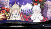 Two animated characters with a dark, gothic background featuring roses.