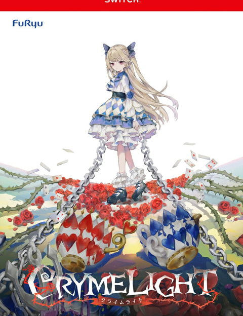 Cover of 'Crymelight' for Nintendo Switch with an illustrated character and red border.