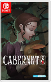 Game cover for 'Cabernet' on Nintendo Switch with a character holding a rabbit.
