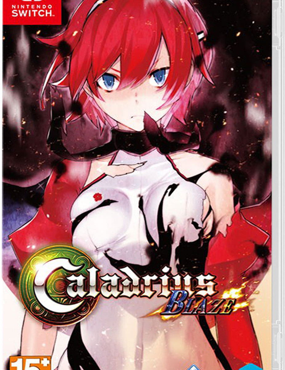 Game case for 'Caladarius Blaze' on Nintendo Switch with an anime-style character.