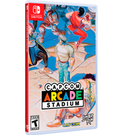 Capcom Arcade Stadium video game case for Nintendo Switch, featuring colorful retro street-fighting artwork on the cover with the Nintendo Switch logo in the top left corner.