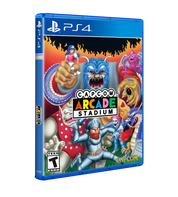 Capcom Arcade Stadium video game case for PlayStation 4, featuring colorful retro-style character artwork on the cover and spine, photographed on a plain white background.