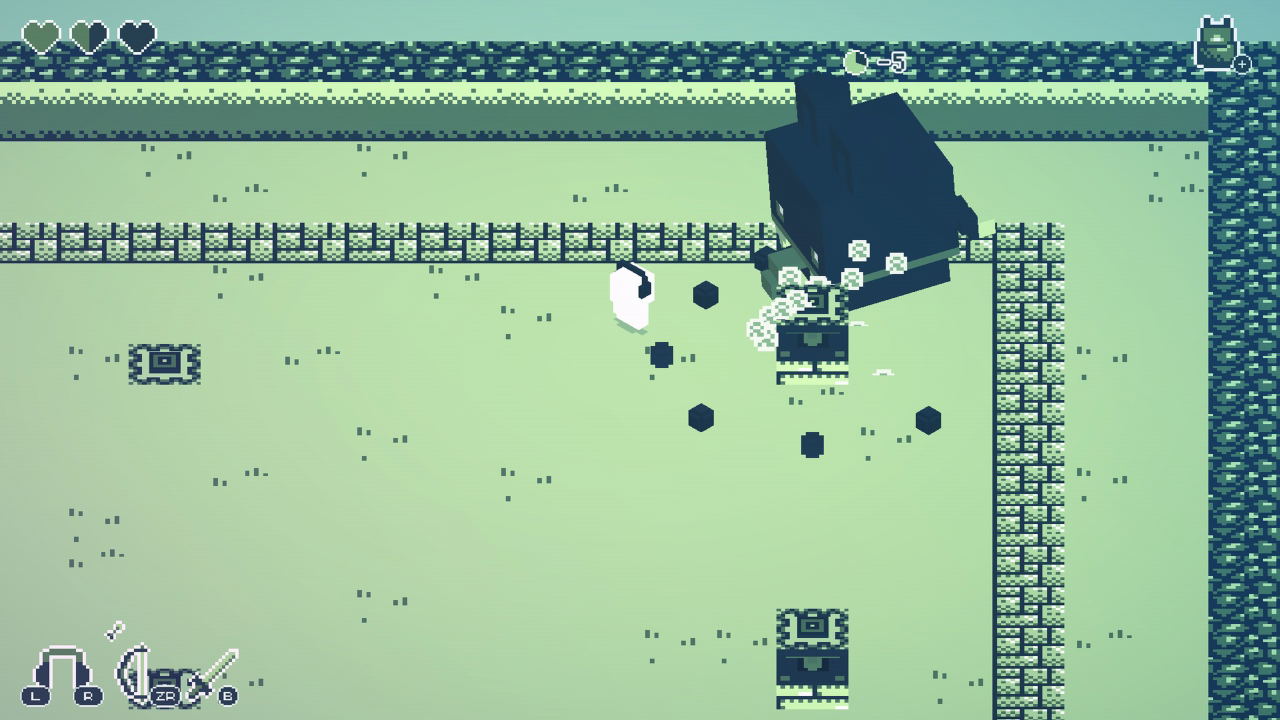 Pixel art game scene with character and environment