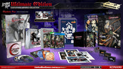 Collection of Castlevania Advance Collection items including games, posters, and figurines on a purple surface.