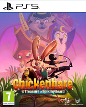 Game cover for 'Chickenhare and the Treasure of Spiking Beard' on PS5 with animated characters and vibrant colors.