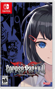 Game box for 'Corpse Party II' on Nintendo Switch with an anime-style character and dark blue background.