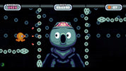 Pixel art character in a video game with a black background