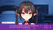 Virtual character with elf-like ears in a room with a bed and TV.
