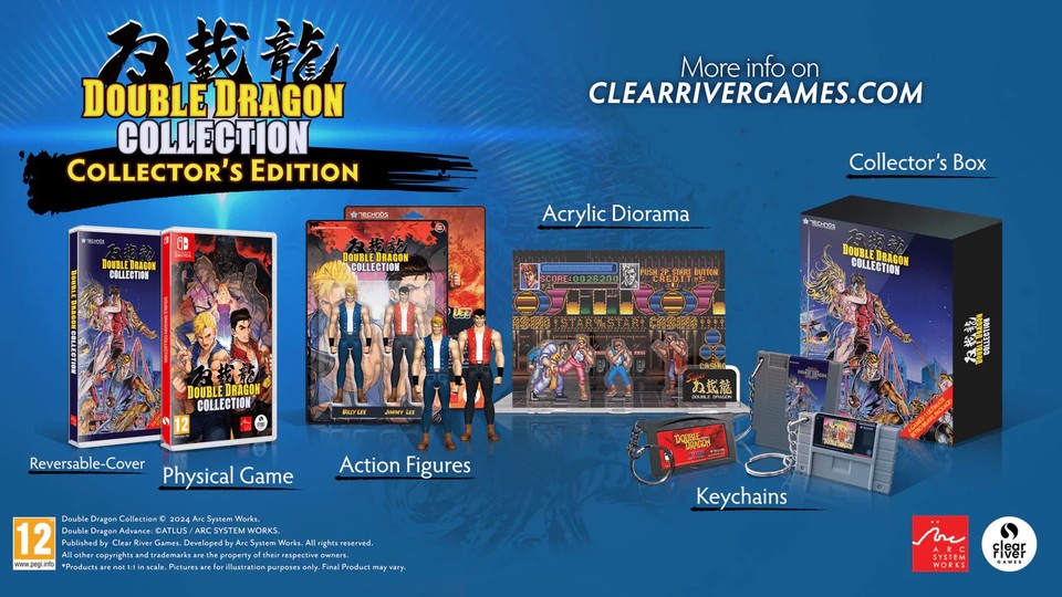 Double Dragon Collection Collector's Edition packaging with various items on a blue background
