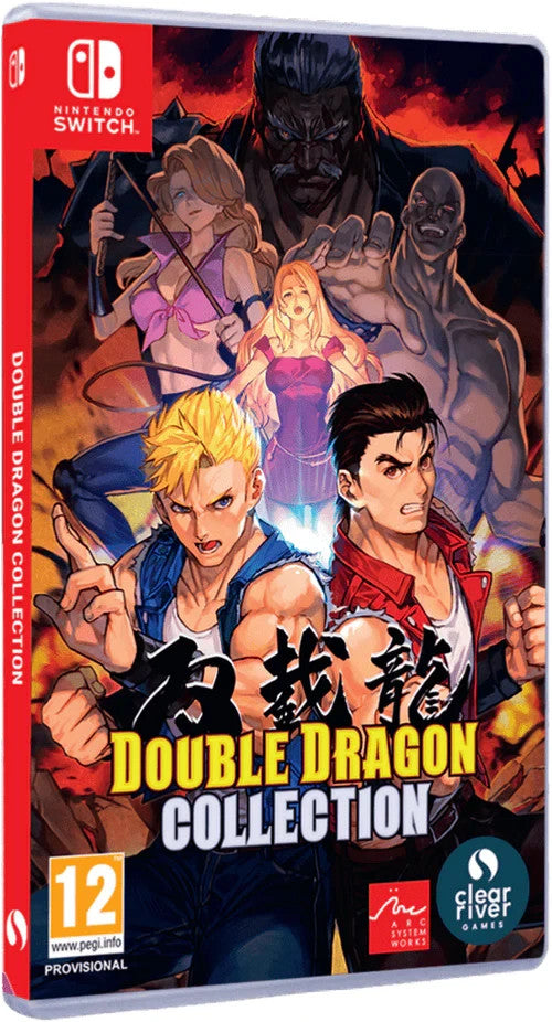 Double Dragon Collection game case for Nintendo Switch with character illustrations on a red and black background.