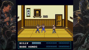 Vintage video game screen showing two boxers in a dojo with a character on the left and right edges.