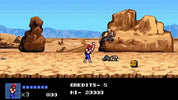 Pixel art game scene with character in desert landscape