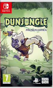 DunJungle Premium Edition game cover for Nintendo Switch with a monkey character on a green background.