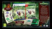 DunJungle game packaging with PS5, Nintendo Switch, and physical book on a green background