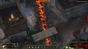 Game paused screen with a fiery obstacle in a military-style map.