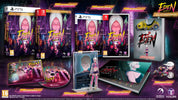 Collection of 'Eden' game merchandise including cases, figurines, and promotional materials on a dark background.