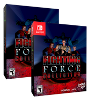 Box packaging of 'Fighting Force Collection' for Nintendo Switch with promotional graphics.