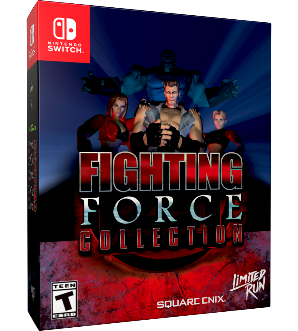 Box for 'Fighting Force Collection' on Nintendo Switch with character images and branding.