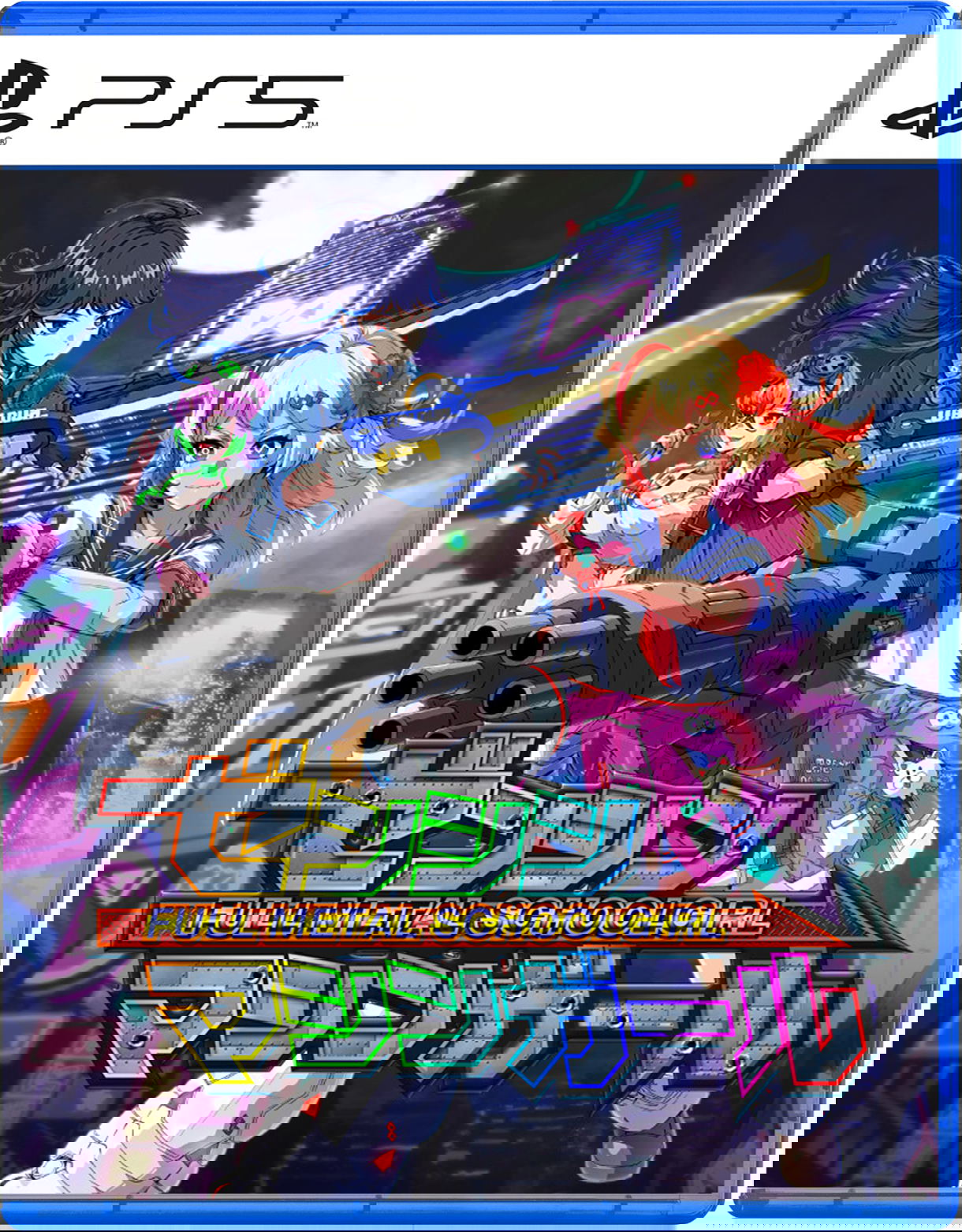 PlayStation 5 game case with anime-style artwork on a dark blue background girls 