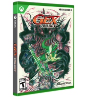 GEX Trilogy game box for Xbox Series X with a dragon-like creature design.