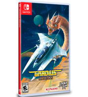 Game case for 'Gradius Origins' on Nintendo Switch with a dragon and spaceship design.
