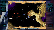 Space-themed video game with a dragon-like creature and spaceship interface.