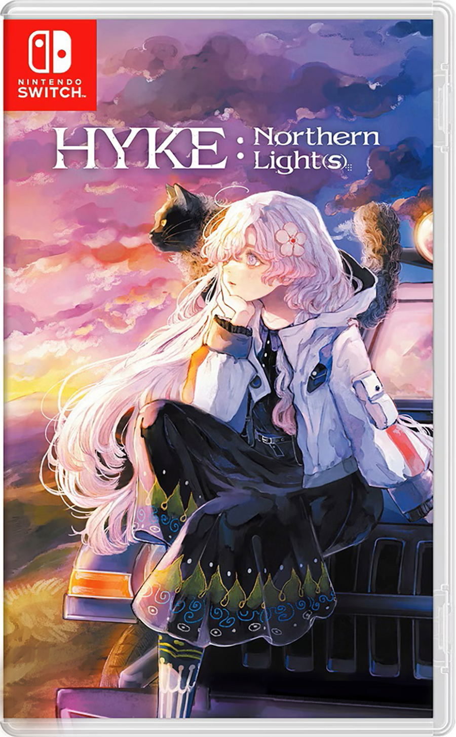 Game case for 'HYKE: Northern Lights' on Nintendo Switch with an anime-style character.