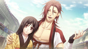 Two animated characters in traditional attire with a stadium background
