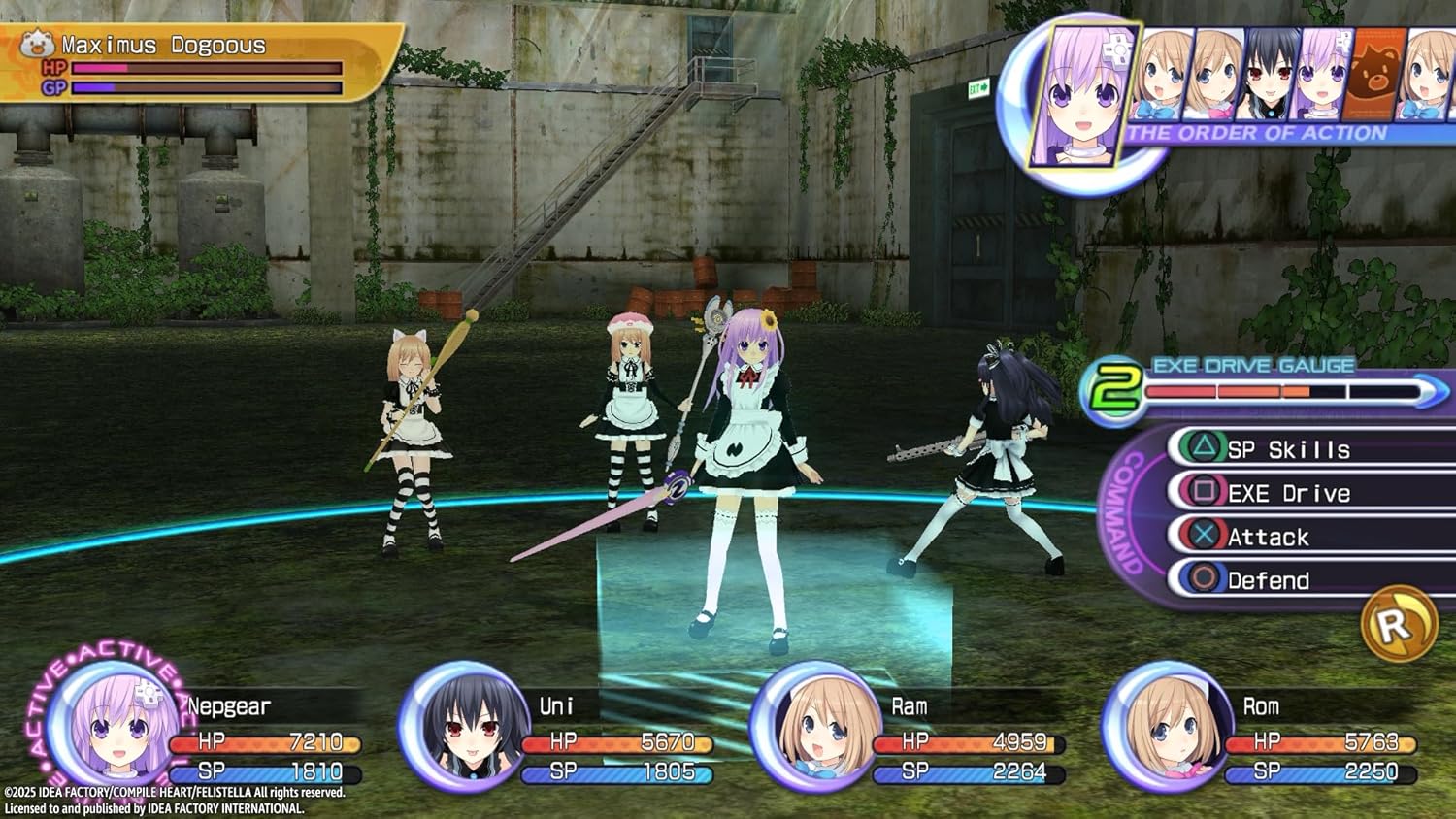 Screenshot of a video game with character avatars and action elements on a screen.