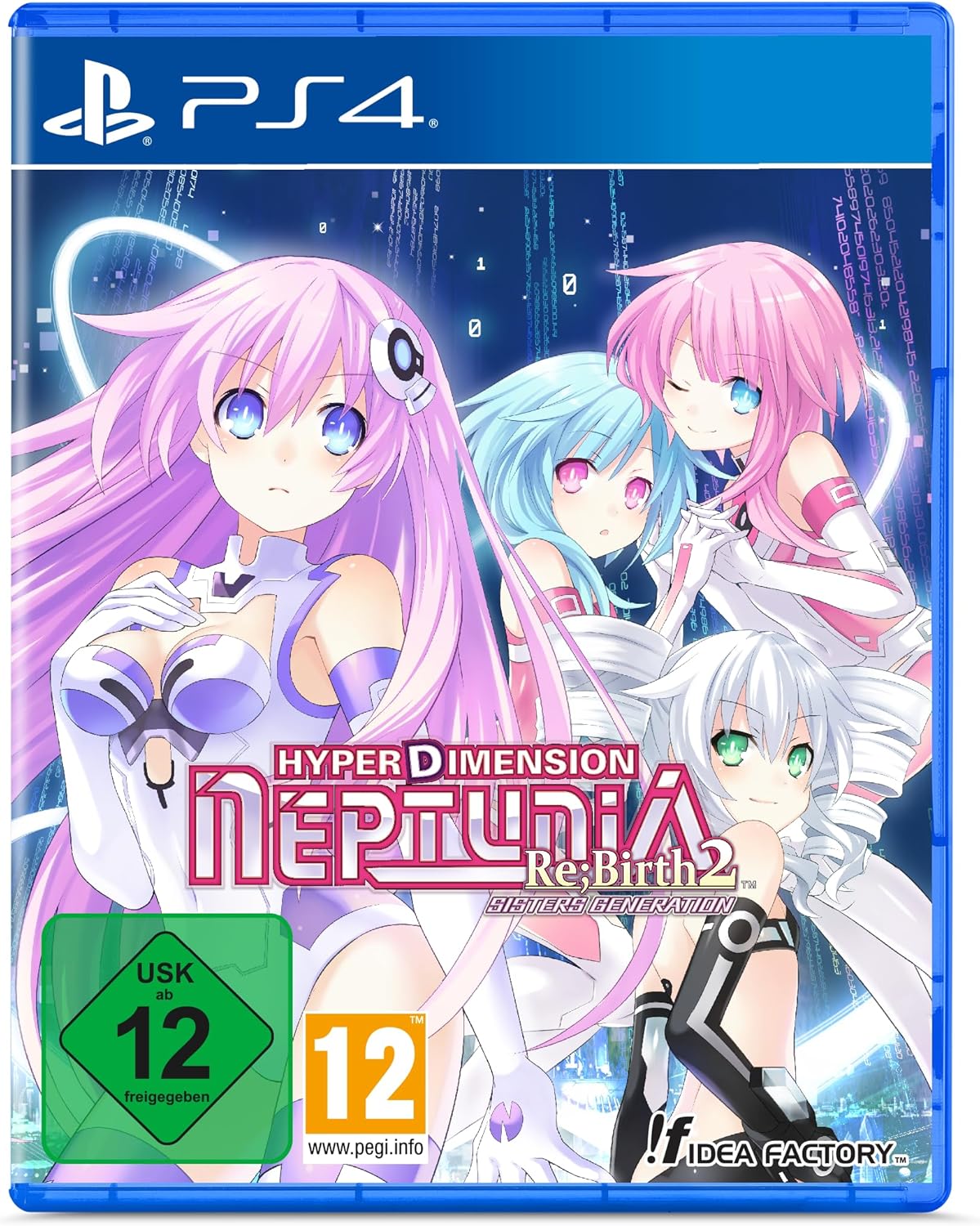 PlayStation 4 game case for 'Hyperdimension Neptunia Re:Birth 2' featuring anime characters.