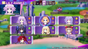 Character selection screen with animated characters and names in a colorful interface
