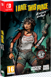 Game box for 'I Hate This Place' featuring a character with a gun and text on a dark background