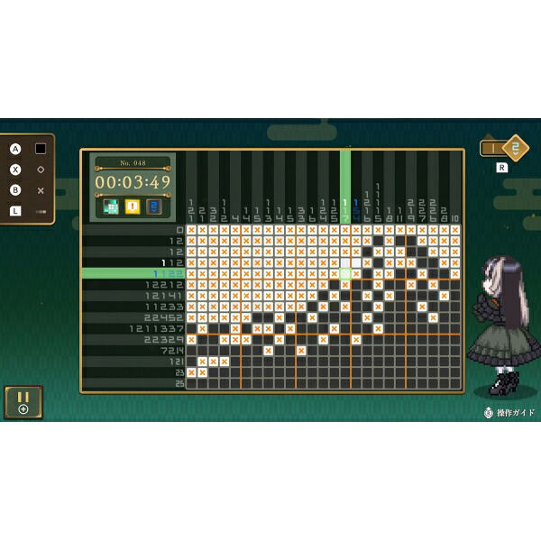 A screenshot of a Go game board interface with a large grid of black and white stones, a small game status box, and a pixel-art character on the right side.