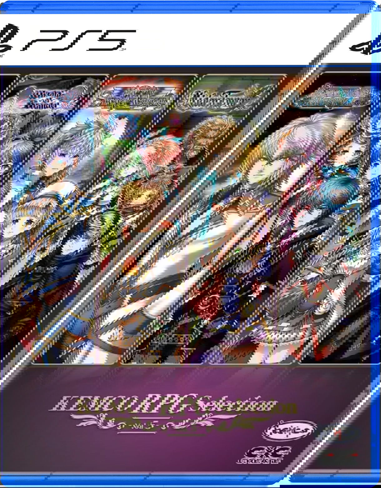 KEMCO RPG Selection vol. 5 packaging for PS5 with character illustrations on a blue and purple background.