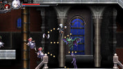 Screenshot of a dark fantasy video game with characters in a gothic-style room.