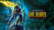 Digital cover art for Legacy of Kain: Soul Reaver 1 & 2 Remastered, featuring a fantasy warrior with a glowing yellow staff on the left and the game title logo on the right against a dark blue and green mystical background.