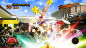 Screenshot of a video game with a cheerleader character and colorful graphics