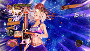 Game character with a gun in a vibrant, colorful game interface