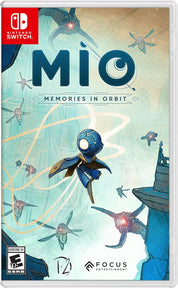 Game box for 'Mio: Memories in Orbit' on Nintendo Switch with robot illustration and space-themed design.