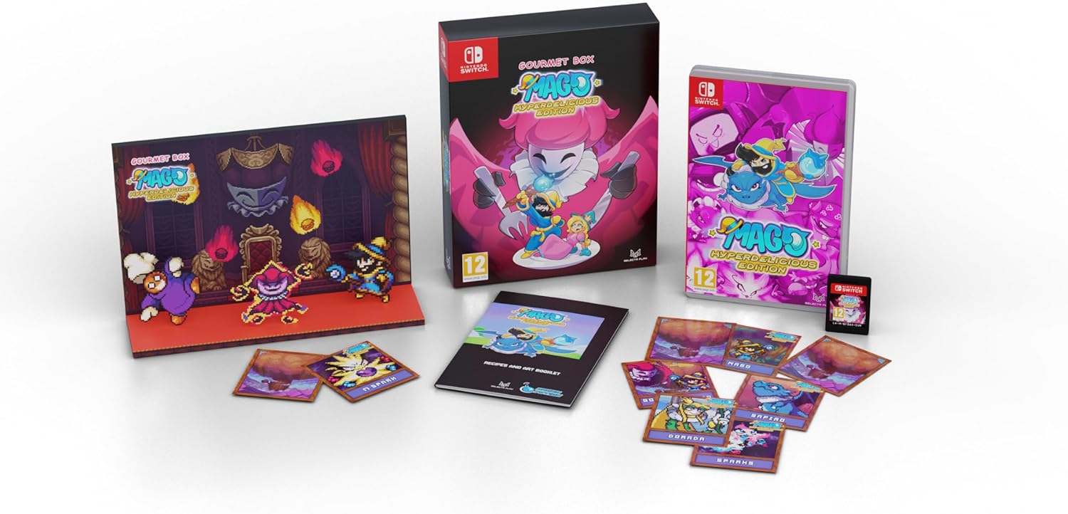 Collection of 'Mushimono' game items including a Nintendo Switch game console, cartridge, and promotional materials on a white background.