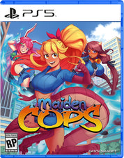 Game case for 'Maiden Cops' on PS5 with characters and cityscape background