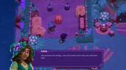 Character in a fantasy setting with a dialogue box about animals needing a barn.
