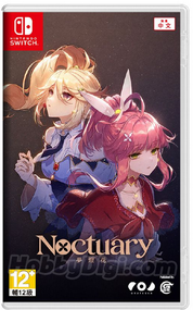 Game case for 'Noctuary' on Nintendo Switch with two animated characters on a dark background.